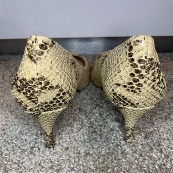 Leather Snake print pumps - Picture 4 of 6